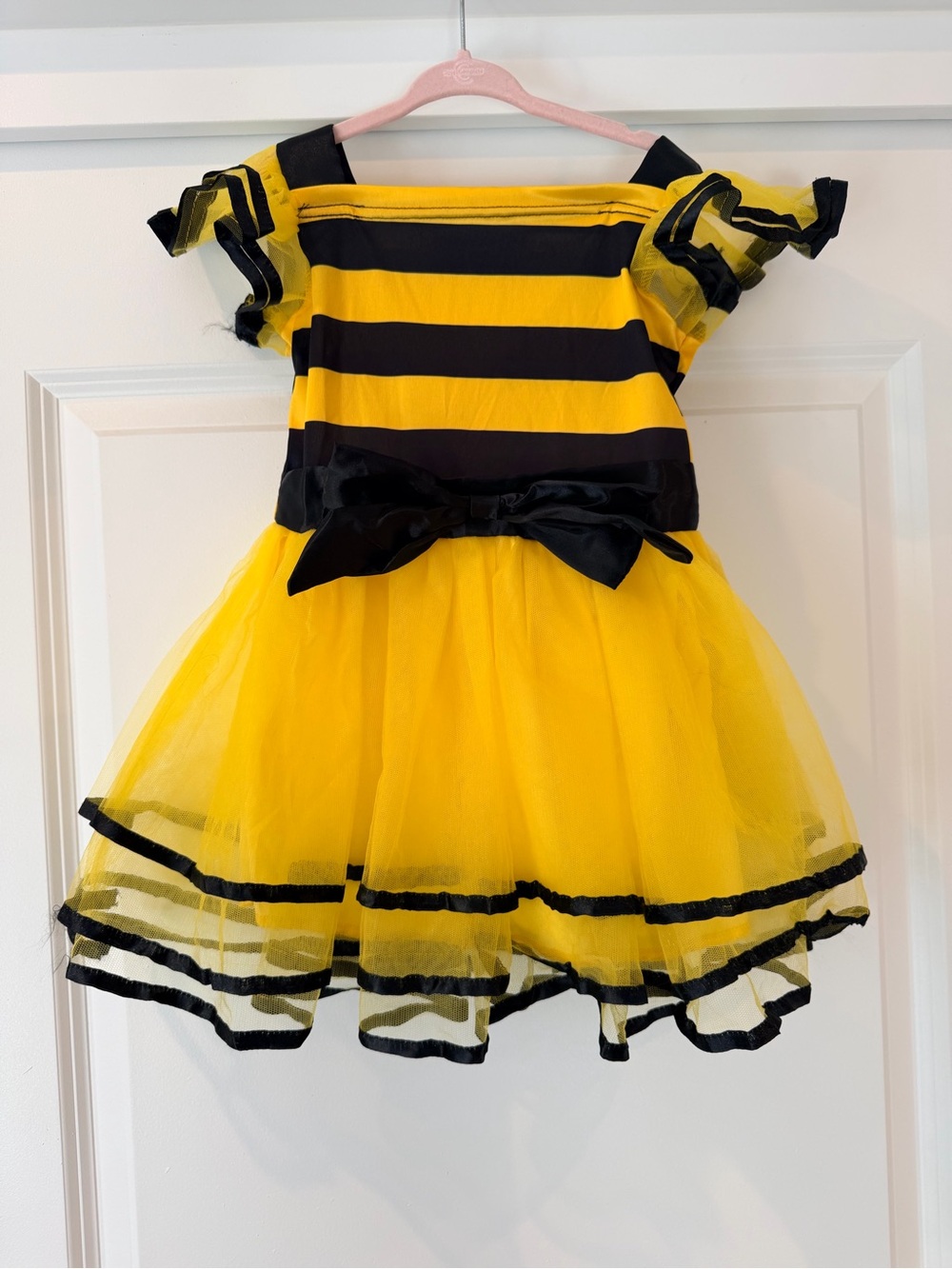 Yellow & Black Bee Tutu Dress Costume for Kids - Cute Bow Detail